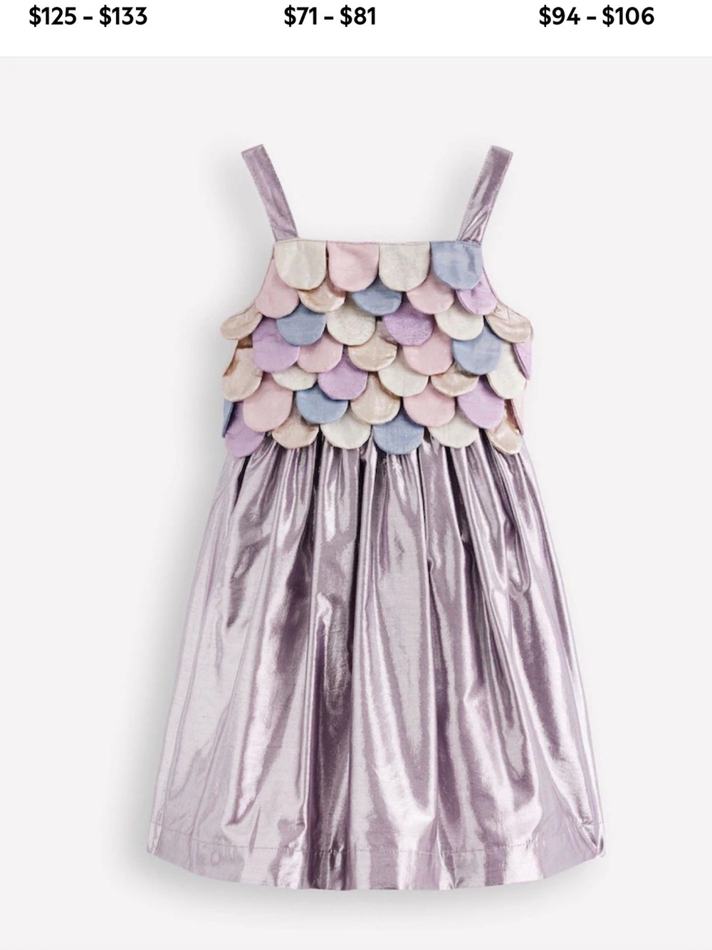 Boden Metallic Lilac Dress with Pastel Petal Bodice